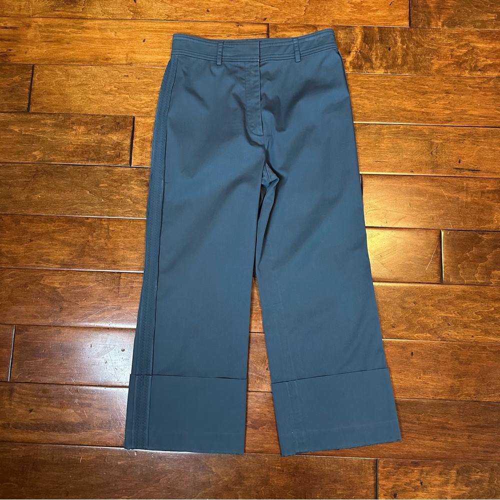 Rochas Paris Wide Leg Rolled Cuff Trousers